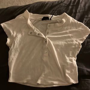 half button up crop top